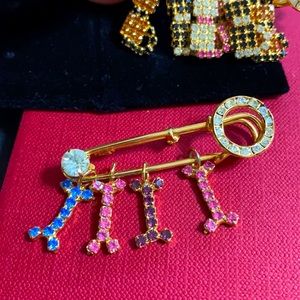 🖤NEW💕Crystal Bone 🦴 safety pin or brooch